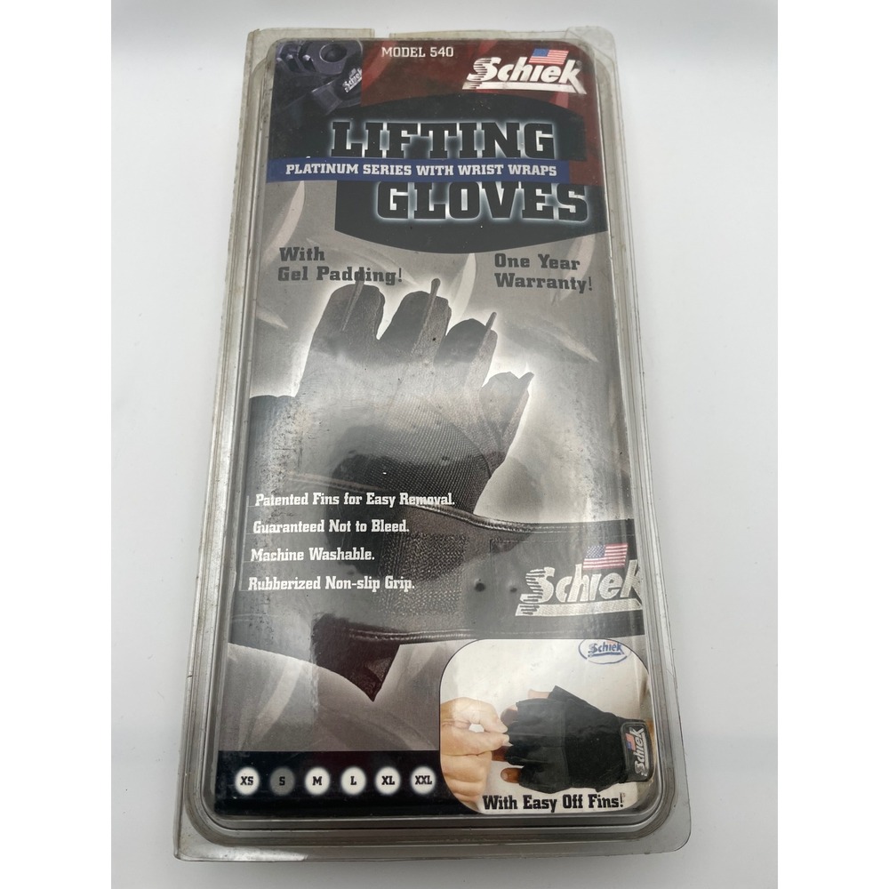 Schiek Model 540 Platinum Series Lifting Gloves with Wrist Wraps Black Small